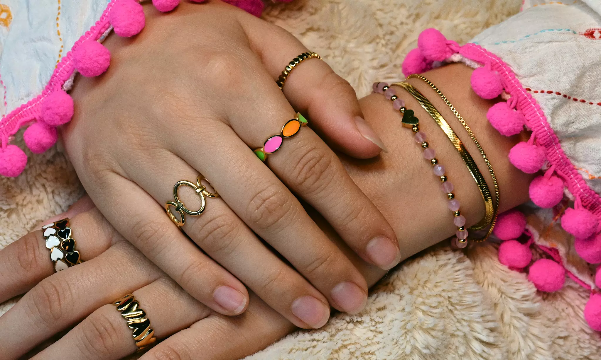 Roze kralenarmband
