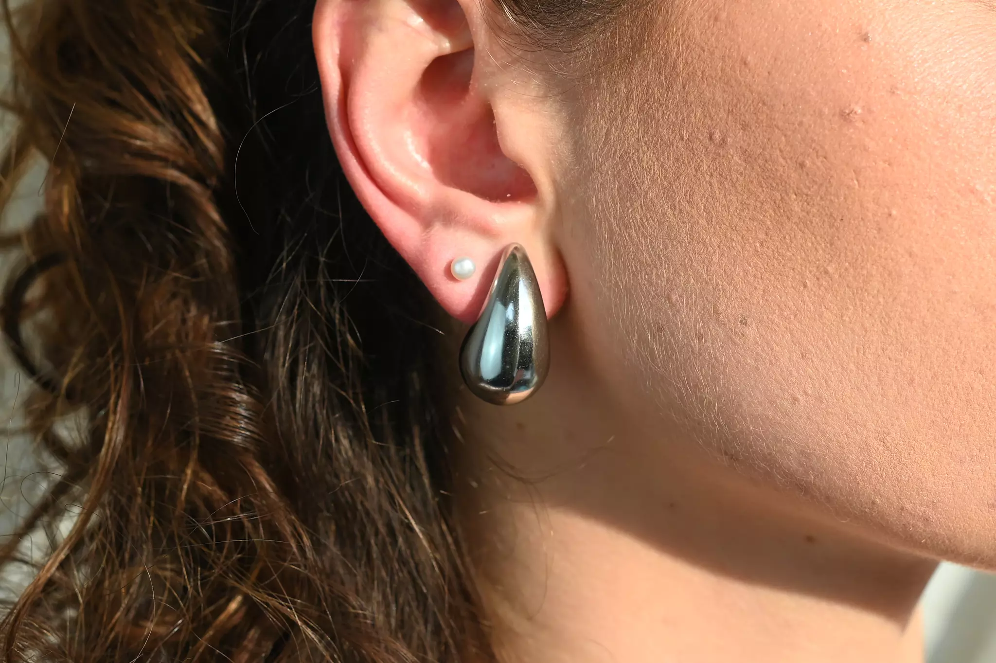 Drops oorbellen zilver klein