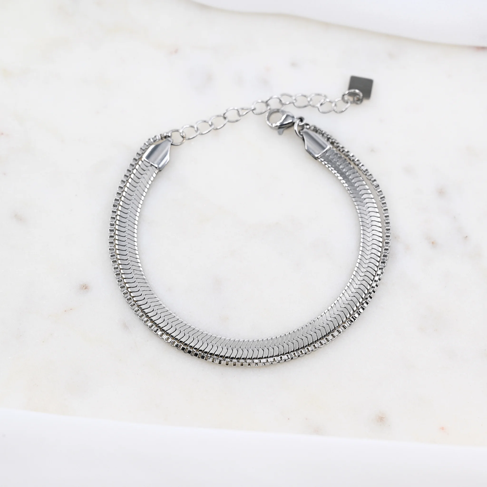 Brede dubbele snake armband