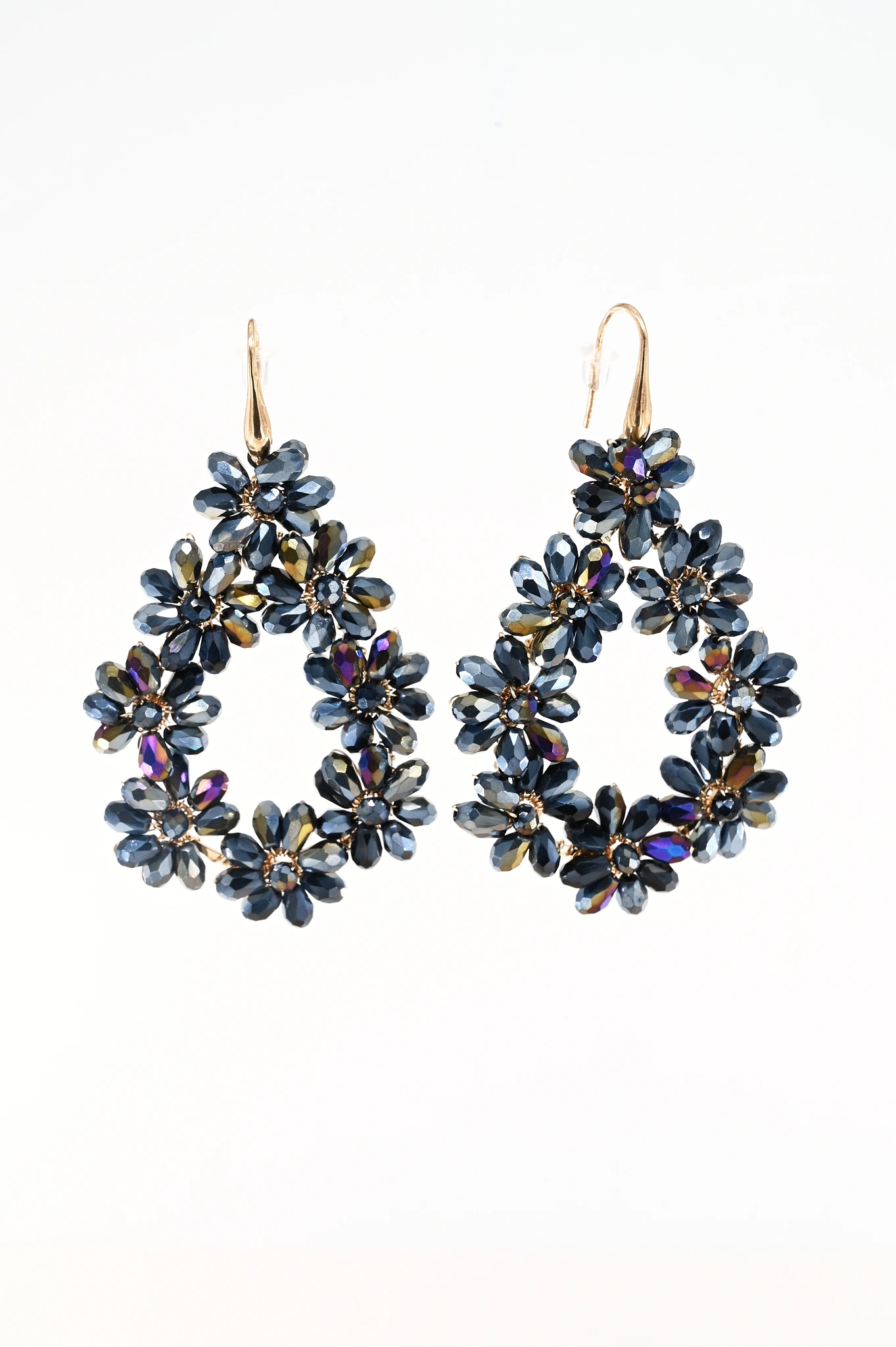 Midnight blue statement oorbellen