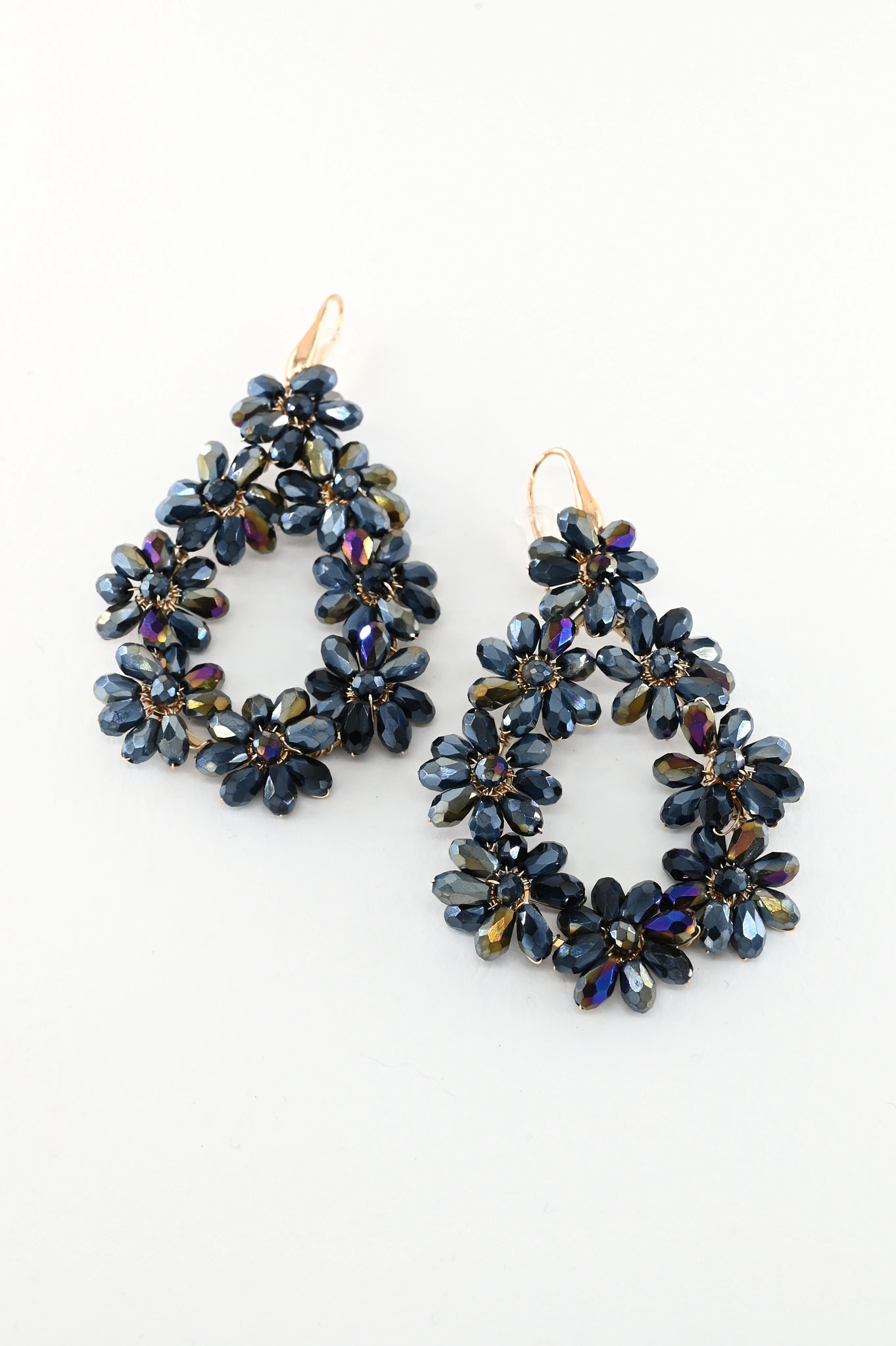 Midnight blue statement oorbellen